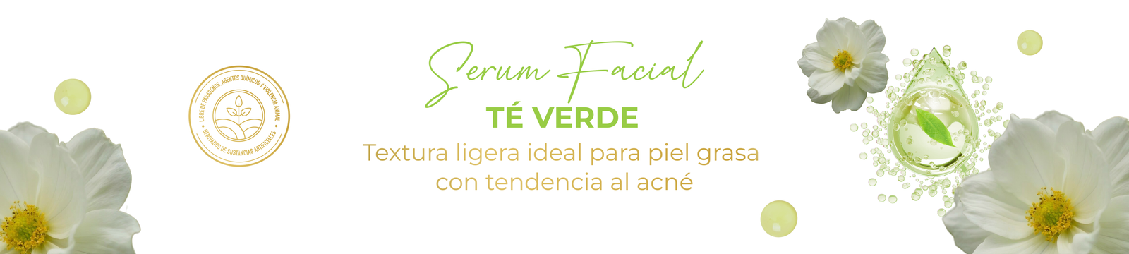 Banner de Serum facial té verde